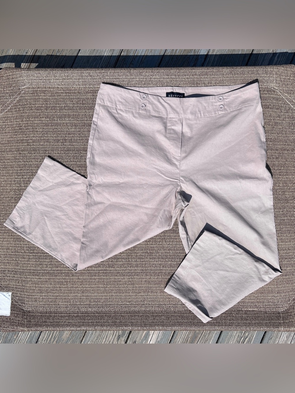 Rekucci Comfort Stretch Pull On Capri Pants Khaki 18T 18 Tall Office Corporate